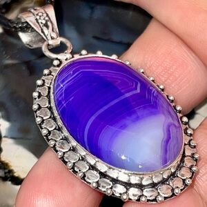 Purple Botsawana Agate Pendant 2 1/4”